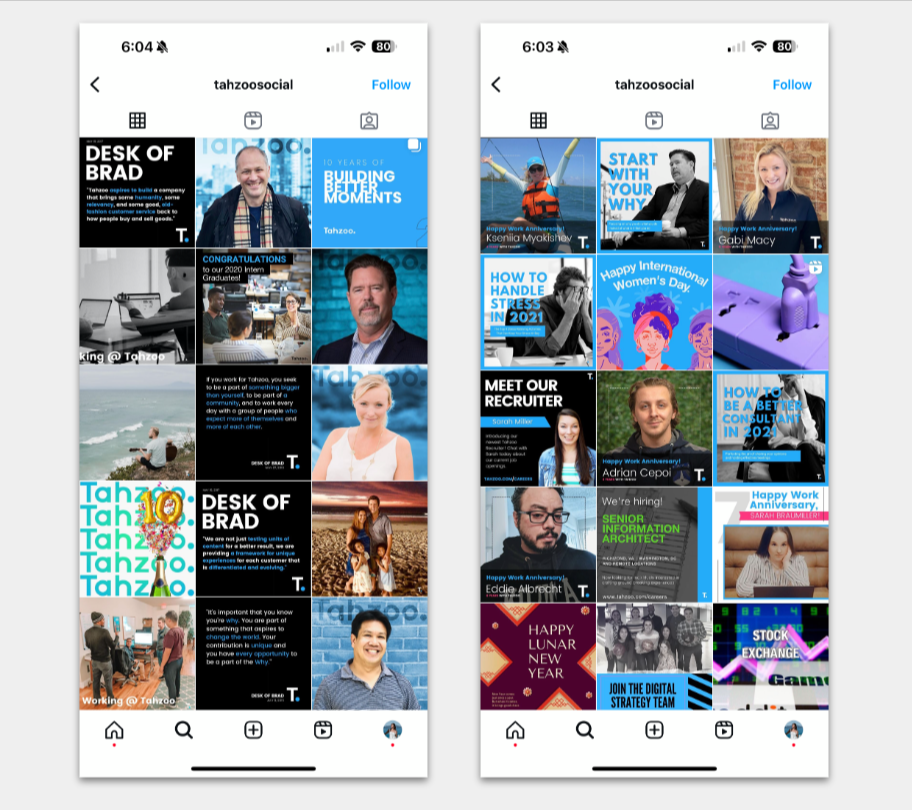 Social Media examples from Tahzoo